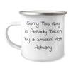 Actuary Camping Mug Sorry This Guy Is Already Taken By A Smokin' Hot Actuary Gifts for Actuary Graduation