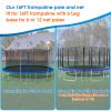 16Ft Trampoline Net and Pole Replacement, Universal Enclosure Poles with Clamp, Screws and Bolts, Tube Caps, Fit 6 Straight 16 Feet Round Trampoline Frame view 2