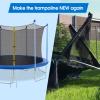 16Ft Trampoline Net and Pole Replacement, Universal Enclosure Poles with Clamp, Screws and Bolts, Tube Caps, Fit 6 Straight 16 Feet Round Trampoline Frame view 4