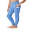 Willit Girls Horse Riding Pants Tights Kids Equestrian Breeches Knee-Patch Youth Schooling Tights Zipper Pockets Sky Blue M view 1