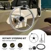 QYMOPAY Marine Steering Control Cable, 12ft Cable Outboard Steering Kit 3/4" Standard Tapered Shaft, Marine Steering System for Yachts and Other Watercraft view 4