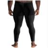 Moily Men Ice Silk Underwear Low Rise Slim Legging Tight Pant Bulge Pouch Seamless Stretchy Long Trousers Black Large view 3