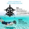 TUDIVING-Full Face Diving Mask with Camera Mount, 180 View PanoramicFull Face Snorkel Mask for Adults Compatiable 1L/2L Scuba Diving Tank view 3
