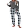 Ekouaer Womens Pajamas Set Long Sleeve Christmas PJ Sets Soft Lounge Set for Women Sleepwear Joggers with Pockets view 1