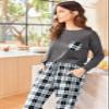 Ekouaer Womens Pajamas Set Long Sleeve Christmas PJ Sets Soft Lounge Set for Women Sleepwear Joggers with Pockets view 4