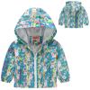 Kids Boys Girls Fleece Lined Windbreaker Jacket Fashion Prints Hoodie for Fall Winter Rain Jacket Boys (Green, 4-5 Years) view 3