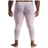 Moily Men Ice Silk Underwear Low Rise Slim Legging Tight Pant Bulge Pouch Seamless Stretchy Long Trousers Pink Medium view 3