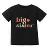 Big Sister Shirt for Girls: Girls Big Sister Shirt Promoted to Big Sister Tshirt Big Sis Announcement Outfit Top 2t 3t 4t Black view 1