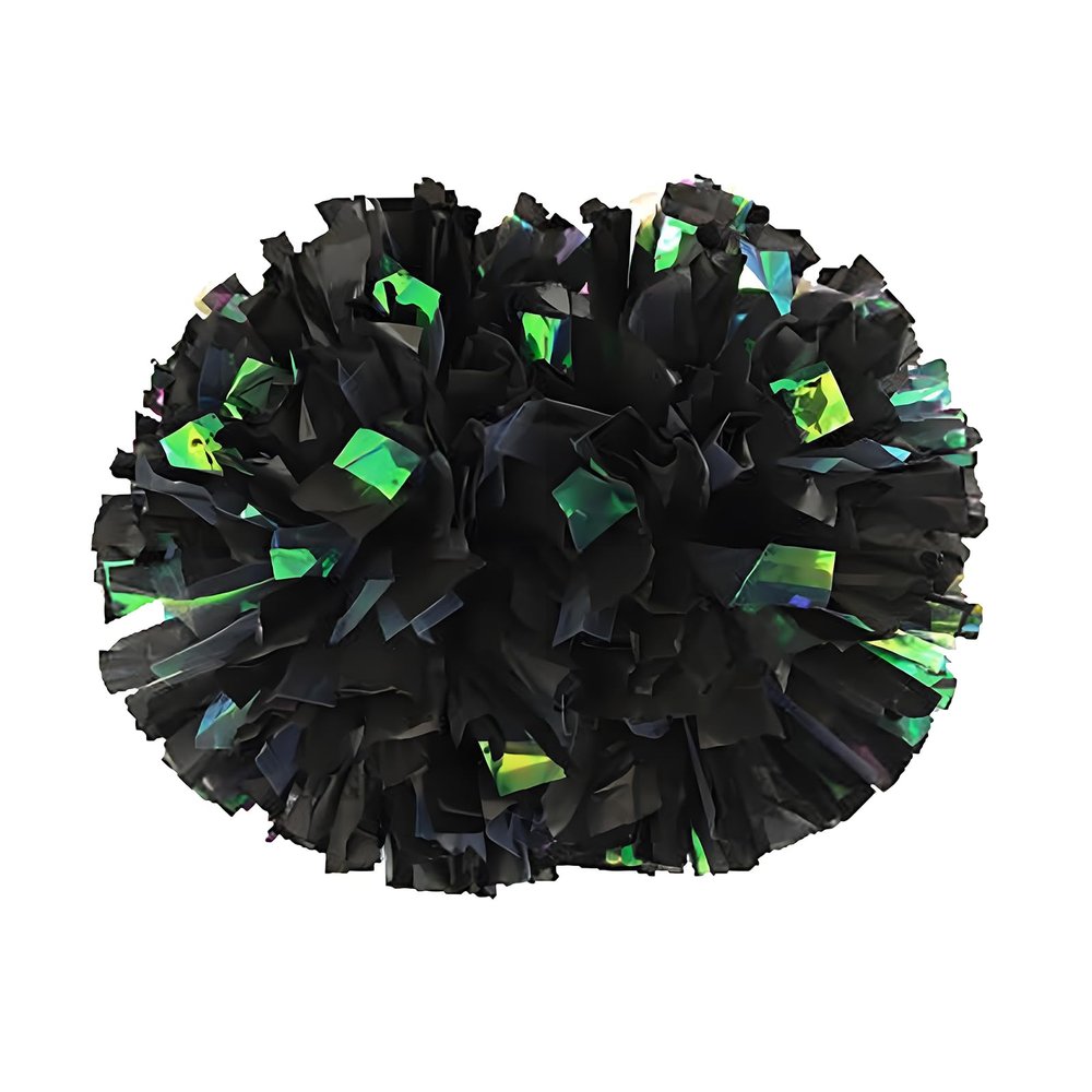 NICOLEKAY 2 Pack Cheerleading Pom Poms with Baton Handle Rainbow Colorful Cheer Pom Poms for Sports Team Spirit Cheering Kids AdultsBlack