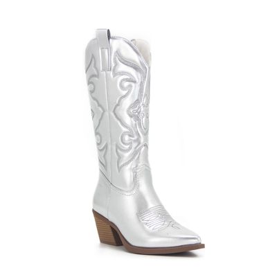 Ladmiple Cowgirl Boots Women Square Toe Tight Brown Womens Embroidered Pull On Cowboy Cowgirl Boots Block Chunky Heel Western Mid Calf Boots Riding Wedding Boots