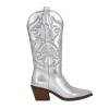 Ladmiple Cowgirl Boots Women Square Toe Tight Brown Womens Embroidered Pull On Cowboy Cowgirl Boots Block Chunky Heel Western Mid Calf Boots Riding Wedding Boots view 2