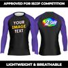 Customized Men's Youth No-Gi Uniform Compression Sports Shirt Skin Game Tee, Long Sleeve Purple XX-Small view 3