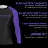 Customized Men's Youth No-Gi Uniform Compression Sports Shirt Skin Game Tee, Long Sleeve Purple XX-Small view 4
