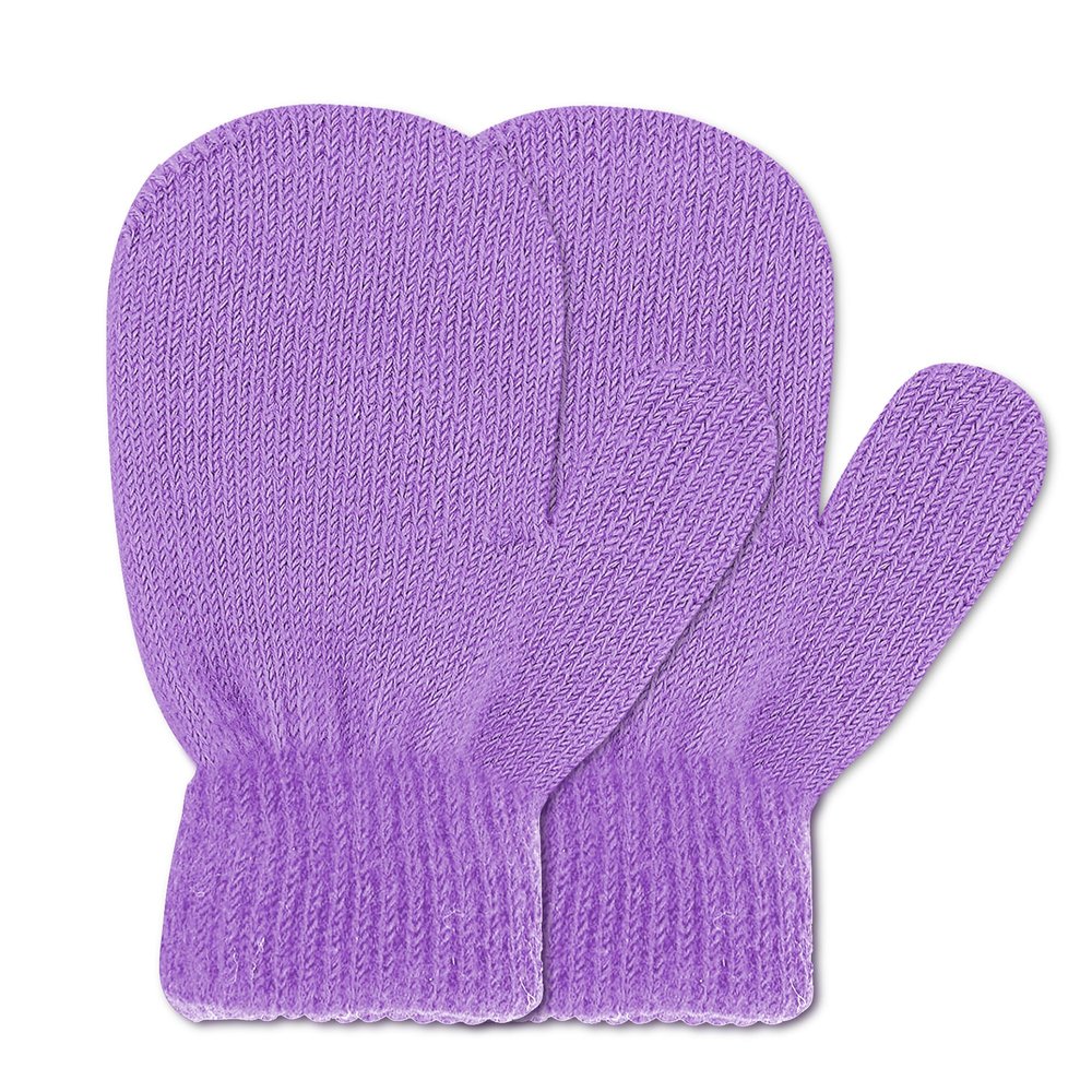 UTTPLL Toddler-Mittens-Winter-Gloves-Knitted Soft Warm Infant Boys Girls Mittens Newborn Baby Magic Stretch Gloves Halloween Cosplay Accessories Purple