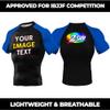 DEHAHA Custom Men's UPF 50+ Film Dry Fit Compression Shirt for Multi-Sport Surfing, Short Sleeve Blue XXX-Large view 3
