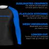 DEHAHA Custom Men's UPF 50+ Film Dry Fit Compression Shirt for Multi-Sport Surfing, Short Sleeve Blue XXX-Large view 4