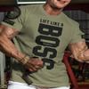 Lift Like a Boss Workout Gym Motivational T-Shirt for Men Funny Tee (XL, Lift Like a Boss Military Green Branded) view 2