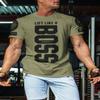 Lift Like a Boss Workout Gym Motivational T-Shirt for Men Funny Tee (XL, Lift Like a Boss Military Green Branded) view 3