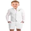 Boy Linen Vest Suits Formal 3 Pieces White Shorts Suit for Boys Beach Wedding Outfit Kids Prom Tuxedo Dresswear Set Size 12 view 1
