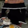 chouyatou Women's Off The Shoulder Bell Long Sleeve Sweater Mini Dress Lace Trim Bodycon Ribbed Knit Sweater Dress (Medium, Black) view 2