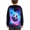 JEOCODY Galaxy Soccer Boys Hoodies Size 8-10 Unisex Kids Hooded Sweatshirt with Pockets for Girls Hoody Pullover Long Sleeve Sweater Jacket with Pocket Gifts view 2