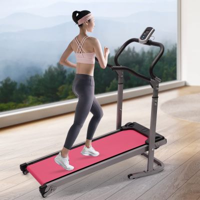 2 in 1 Folding Treadmill, 22'' Heavy Duty Anti-Slip Treadmill for Home Incline Running Machine with LED Display and 3-Level Incline Under Desk Treadmill for Home/Office Gym 264.55lbs Capacity (Pink)