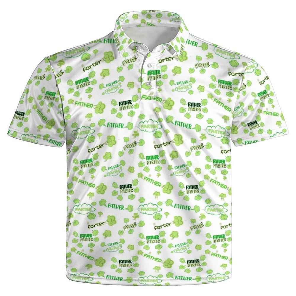 MSCPZH Golf Shirts for Men Funny Father Golf Polo Shirts for Men Short Sleeve Polo Shirts Golf Mens Polo