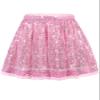 Girls Sequin Skirt Kids Glitter Skirt Pleated Elastic Waist Sparkly Skirts for Party Skater Toddler 5-6 Years Pink view 1