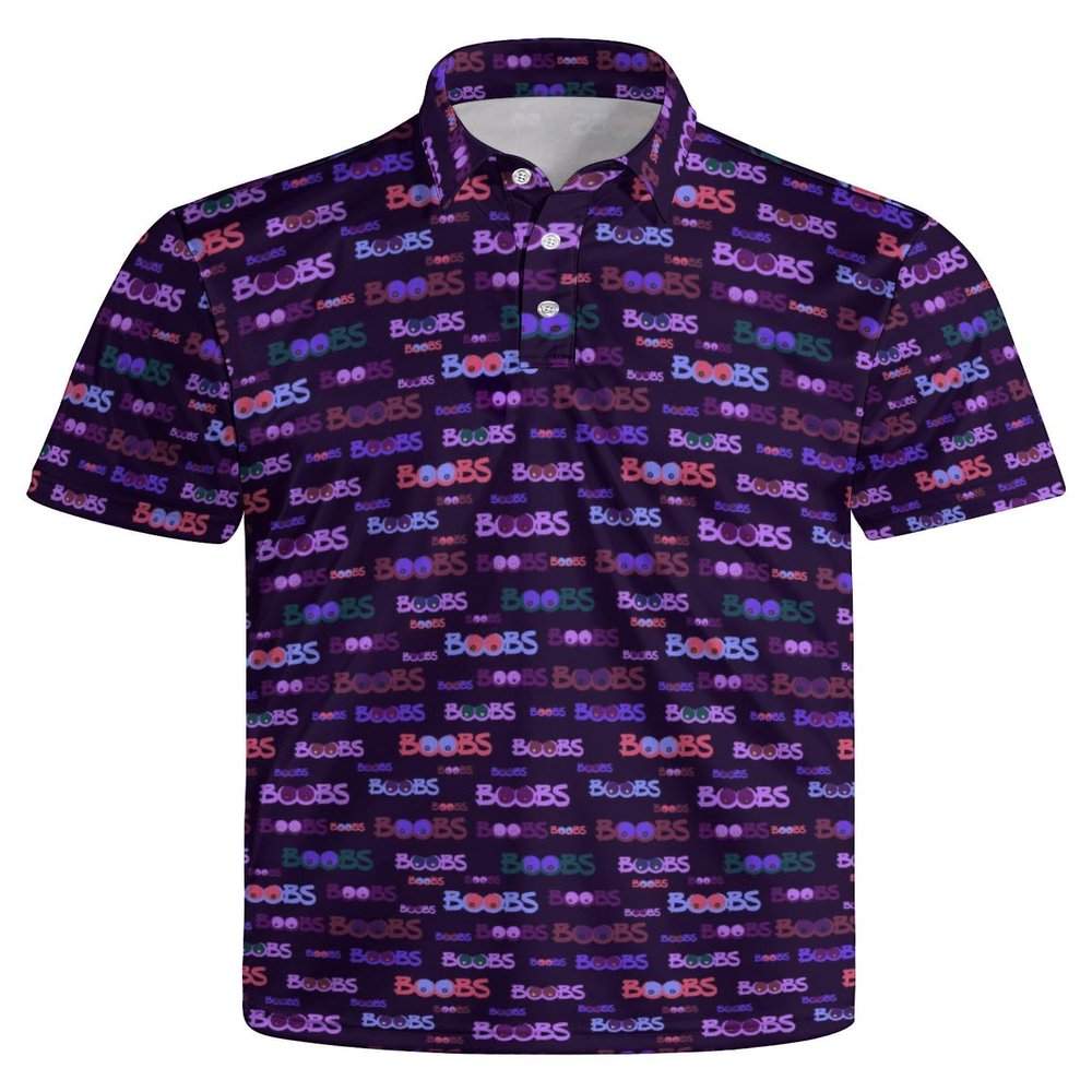 MSCPZH Golf Shirts for Men Purple Funny Golf Polo Shirts for Men Short Sleeve Polo Shirts Golf Mens Polo