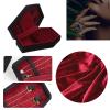 caralin Velvets Jewelry Storage Box Coffin Shape Necklace Earring Box Display Cases Desktop Decoration Jewelry Organizer Velvet view 4
