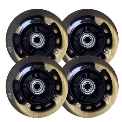 GXBHSP 4 pack Inline Skate Wheels 72mm 76mm80mm 100mm 110mm Inline Replacement Skate Wheels with Bearings 85A (Black,100mm)