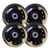 GXBHSP 4 pack Inline Skate Wheels 72mm 76mm80mm 100mm 110mm Inline Replacement Skate Wheels with Bearings 85A (Black,100mm) view 1