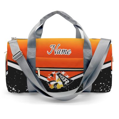 Cheer Cheerleader Personalized Duffel Bag Customized Yoga Sport Bags with Name Travel Duffel Bag Shoulder Bag Deep Orange Weekender Bags with Shoe Compartments