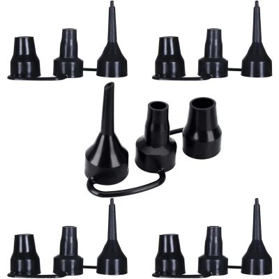 5Pcs Black Replacement Nozzles Electric Air Pump, 3 Sizes Plastic Nozzles Head for Air Bed, Inflatable Pool Sofa Swimming Ring, Mattress, Camping Cushions, Toy, Balloons, Yoga Balls