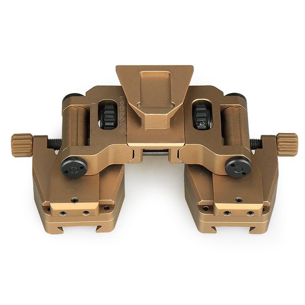 PVS-14 Binocular Bridge Helmet Mount Light Weight Dual Tube Mounting System IC AN/PVS-14LWNight Vision Goggles Night Vision Adapter for PVS-14 Night Vision Binoculars Monocular Or Binocular (Tan)