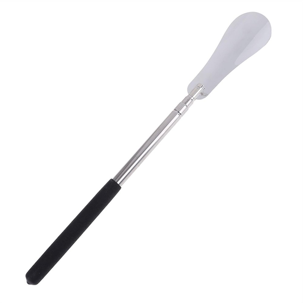 LOVULIFE Shoe Horn 64cm Silver Adjustable Handle Shoe Horn Professional Stainless Steel Metal Shoehorn for Elderly People or People with Limited Mobility Shoehorn Tool