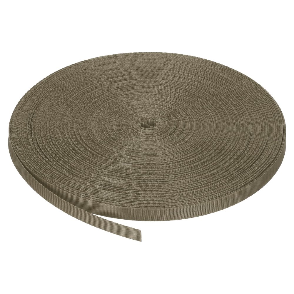 MECCANIXITY Nylon Webbing Strap Flat 3/8 Inch 50 Yards Dark Khaki for Outdoor DIY Gear Repair, Backpack, Luggage-Rack, Crafts