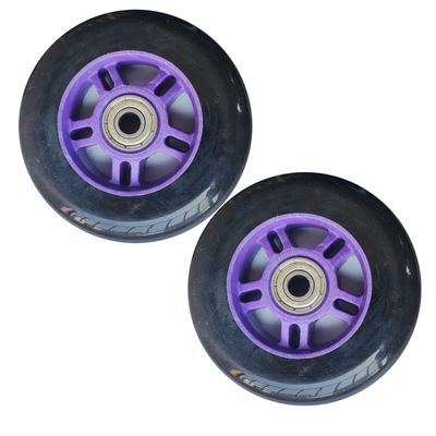 GXBHSP 6 set Inline Speed Skate Wheels nline Skate Replacement Wheels100mm Inline Skate Wheels 85A 4inch 100mm wheels with Bearings for Outdoor Indoor 2/6/8 Pack (Purple,2)