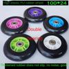 GXBHSP 6 set Inline Speed Skate Wheels nline Skate Replacement Wheels100mm Inline Skate Wheels 85A 4inch 100mm wheels with Bearings for Outdoor Indoor 2/6/8 Pack (Purple,2) view 4
