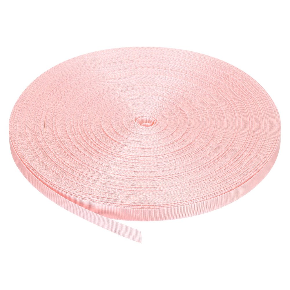 MECCANIXITY Nylon Webbing Strap Flat 3/8 Inch 50 Yards Light Pink for Outdoor DIY Gear Repair, Backpack, Luggage-Rack, Crafts