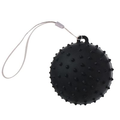 GAOSHA Grip Ball with Cord Hand Grip Strength Trainer Massage Relief Finger Hand Grip Massage Squeeze Hand Stress, Diameter: approx.70mm, Black