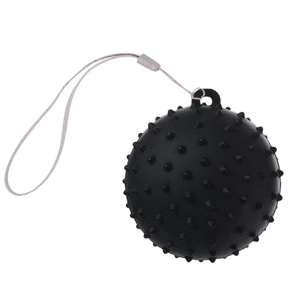 GAOSHA Grip Ball with Cord Hand Grip Strength Trainer Massage Relief Finger Hand Grip Massage Squeeze Hand Stress, Diameter: approx.70mm, Black