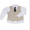 Boys Pink Linen Suit Casual Summer Beach Wedding Vest Short Suit 3 Piece Set Kids Tuxedo Ring Bearer Outfit Size 8 view 2