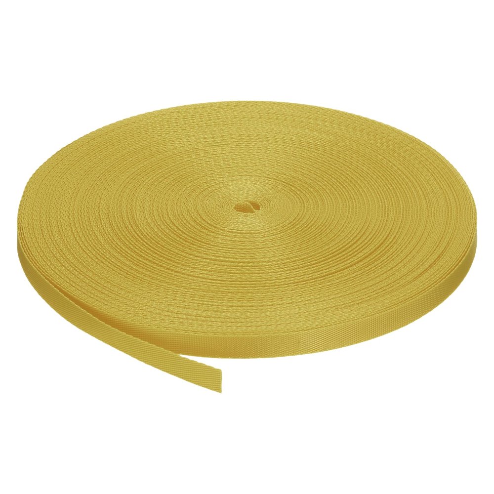 MECCANIXITY Nylon Webbing Strap Flat 3/8 Inch 50 Yards Gold for Outdoor DIY Gear Repair, Backpack, Luggage-Rack, Crafts