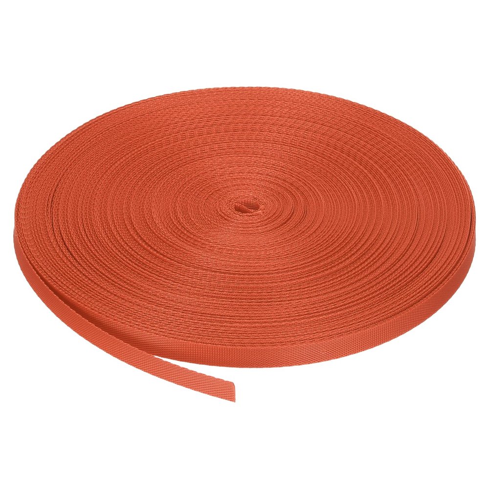 MECCANIXITY Nylon Webbing Strap Flat 3/8 Inch 50 Yards Dark Orange for Outdoor DIY Gear Repair, Backpack, Luggage-Rack, Crafts