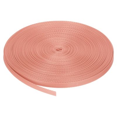 MECCANIXITY Nylon Webbing Strap Flat 3/8 Inch 50 Yards Begonia Pink for Outdoor DIY Gear Repair, Backpack, Luggage-Rack, Crafts