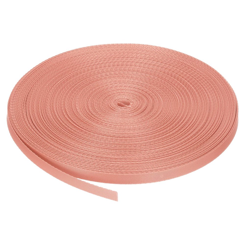 MECCANIXITY Nylon Webbing Strap Flat 3/8 Inch 50 Yards Begonia Pink for Outdoor DIY Gear Repair, Backpack, Luggage-Rack, Crafts