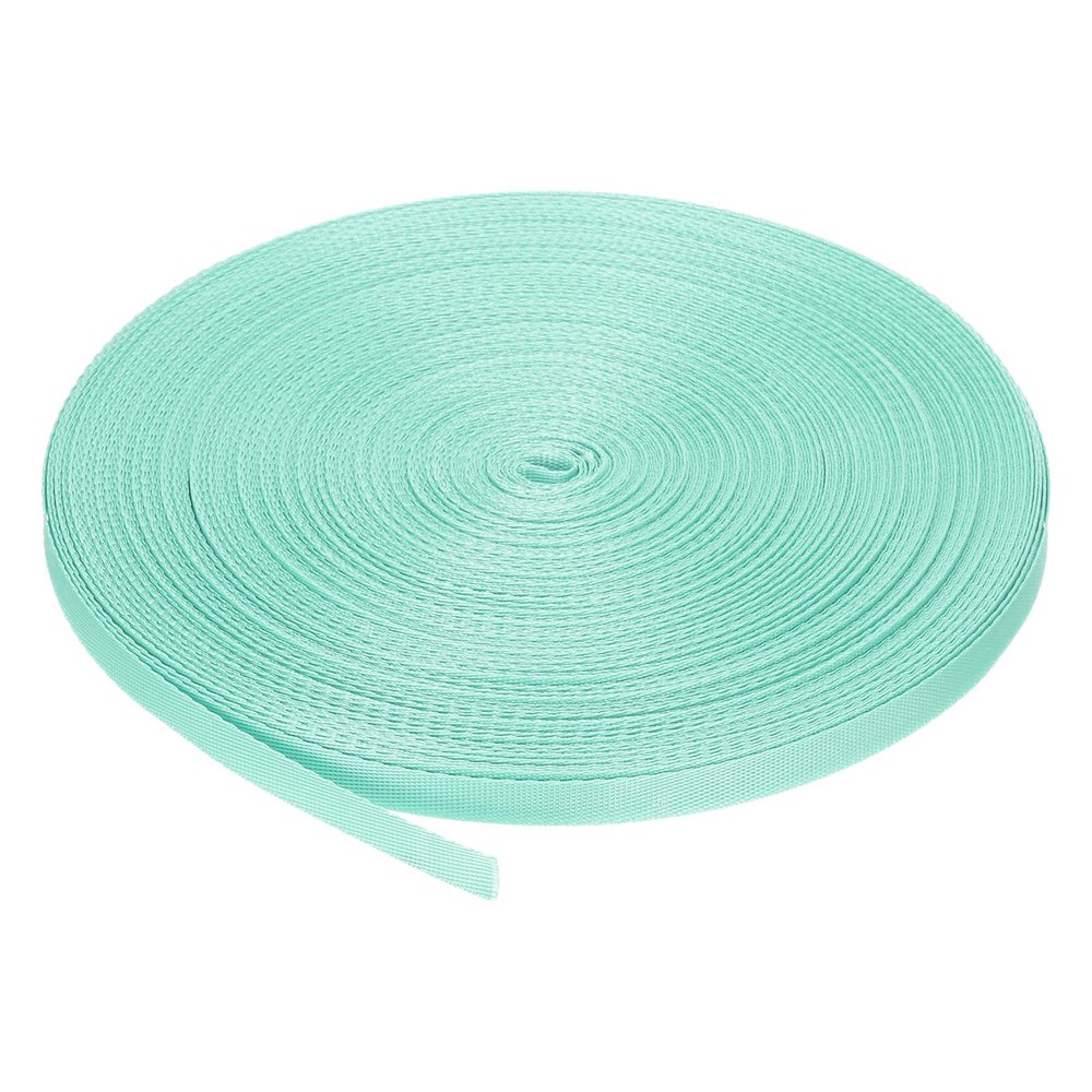 MECCANIXITY Nylon Webbing Strap Flat 3/8 Inch 50 Yards Cyan for Outdoor DIY Gear Repair, Backpack, Luggage-Rack, Crafts