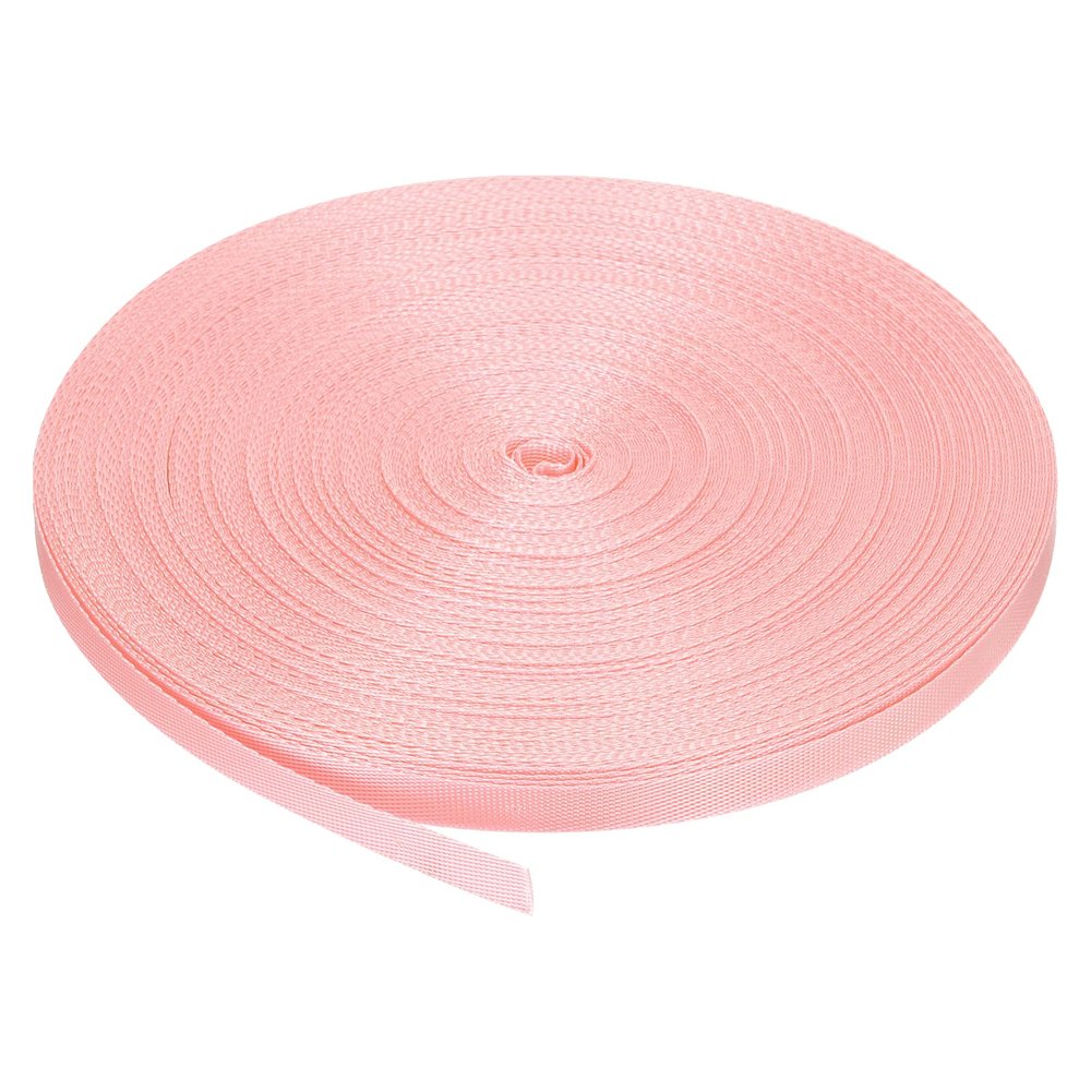 MECCANIXITY Nylon Webbing Strap Flat 3/8 Inch 50 Yards Light Peach Pink for Outdoor DIY Gear Repair, Backpack, Luggage-Rack, Crafts
