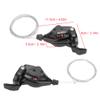 equlup Bike Speed Shifter, 1 Pair Bike Derailleur Triple 3X7 8 9 Bicycles Speed Shifter Aluminum Alloy Bicycles Gear Shifter Derailleur Black Left Right Shifter for Bike (3 * 9 Speed) view 2